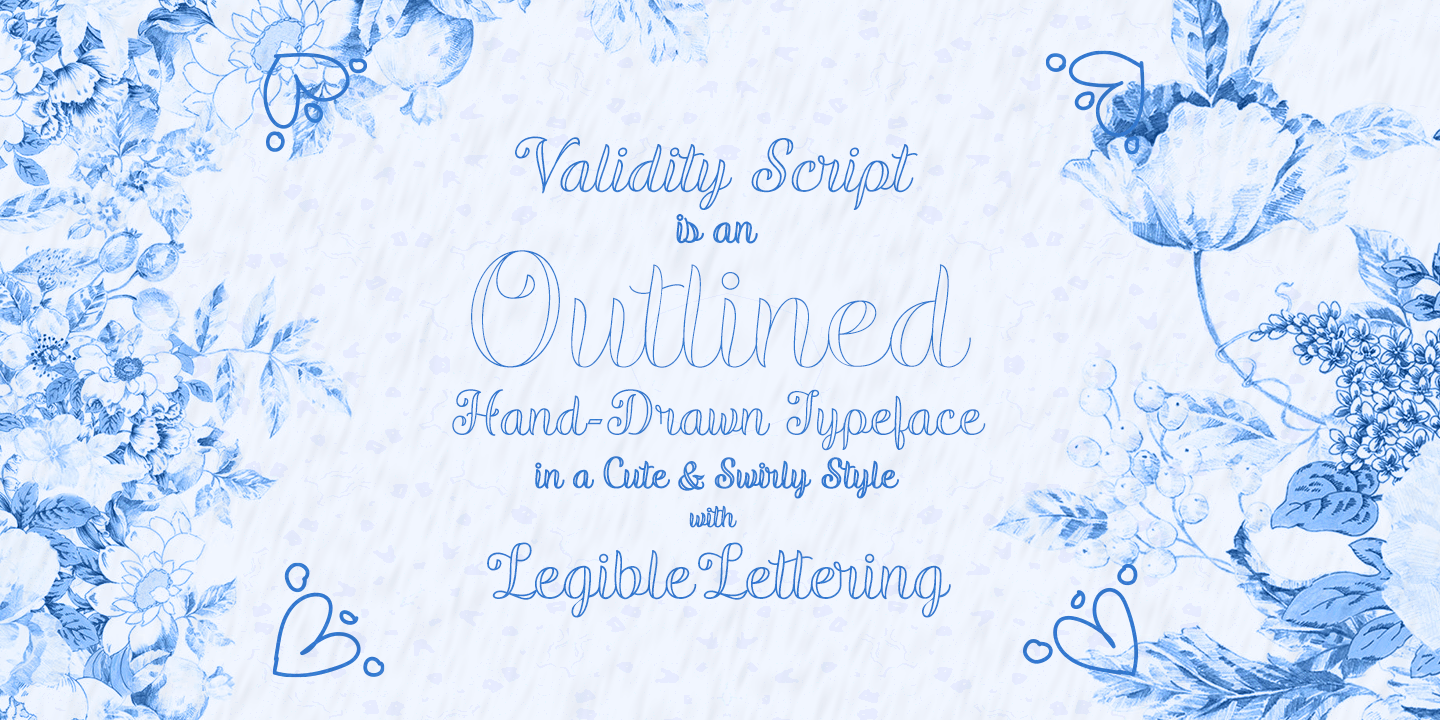 Ejemplo de fuente Validity Script Italic